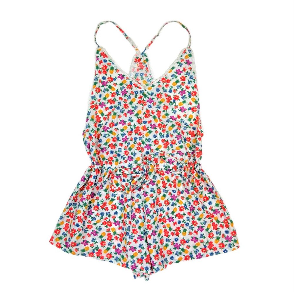 RHYTHM Floral Summer Racerback Relaxed Fit Romper (Medium)